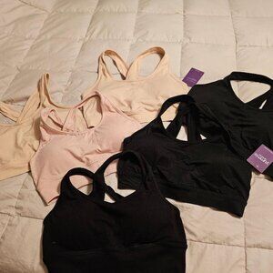 Yummie sports bra / bralette wirefree  sz L/XL nude & black 3 each - 6 in total